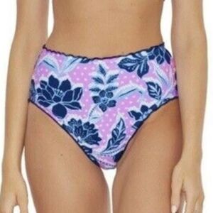 BCA by Rebecca Virtue Polka-Dot Floral Print High Waist Bikini Swimsuit Bottom